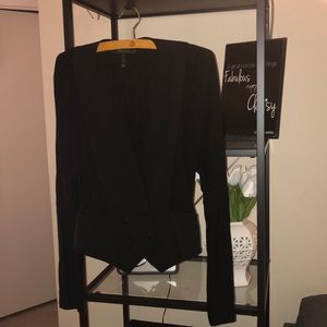 Black fitted jacket tuxedo style